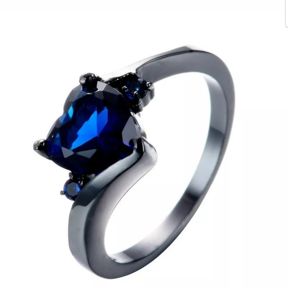 Heart shape BLACK GOLD Plated various CZ rings - Picture 5 of 7